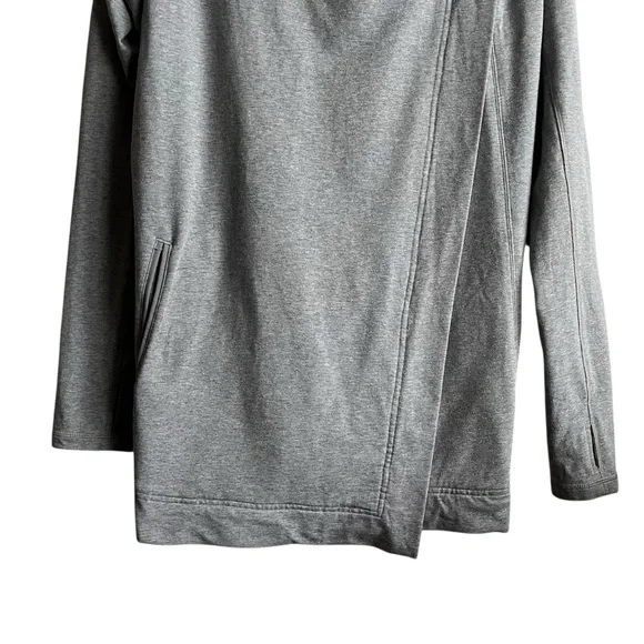 Lululemon Restore Wrap Heathered Medium Grey Size 6 Cozy French Terry - Picture 7 of 16
